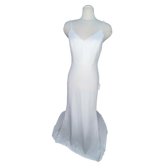 Lulus Feeling of Forever White Sleeveless Mermaid Maxi Dress Sz Medium White - Picture 6 of 14